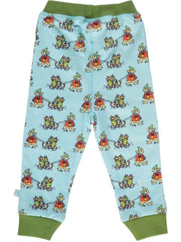 Småfolk Sweatbroek lichtblauw/groen