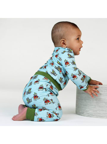 Småfolk Sweatbroek lichtblauw/groen