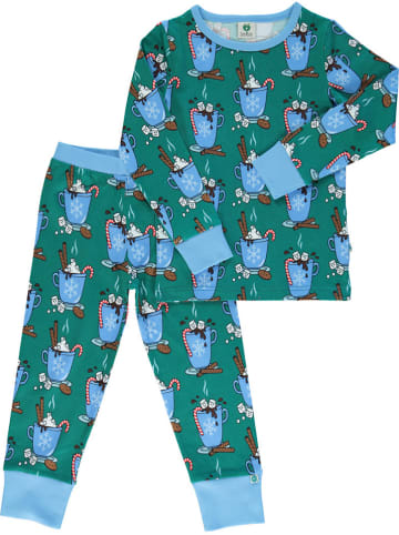 Småfolk Pyjama in Grün/ Blau