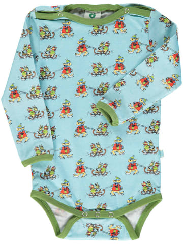 Småfolk Romper lichtblauw/groen