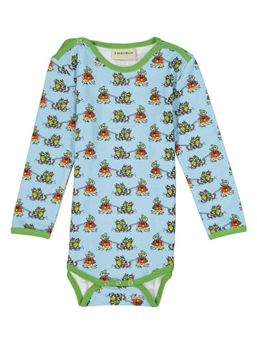 Småfolk Romper lichtblauw/groen