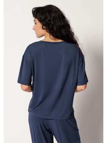 Skiny Pyjamashirt donkerblauw