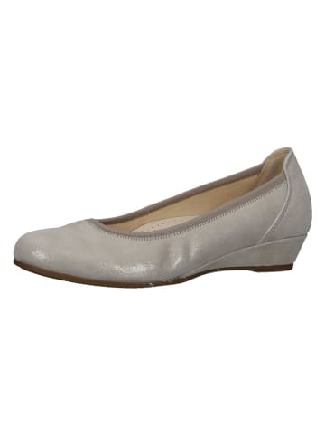 Gabor Leder-Keilballerinas in Grau