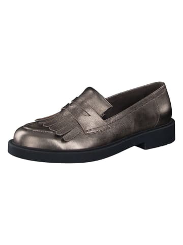 Paul Green Leder-Slipper  in Braun/ Gold