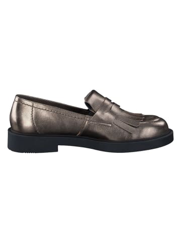 Paul Green Leder-Slipper  in Braun/ Gold