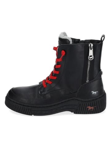 Mustang Leren boots zwart/rood