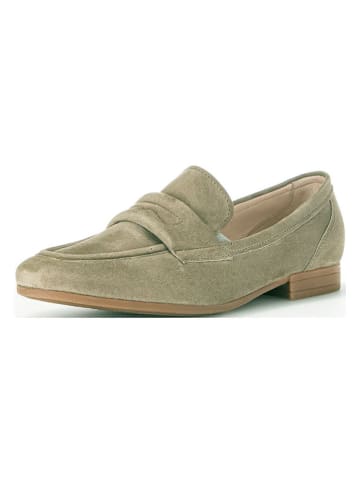 Gabor Skórzane slippersy w kolorze khaki