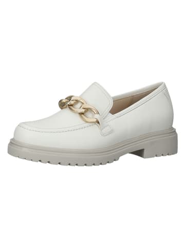 Gabor Leren mocassins wit