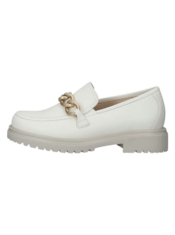 Gabor Leren mocassins wit