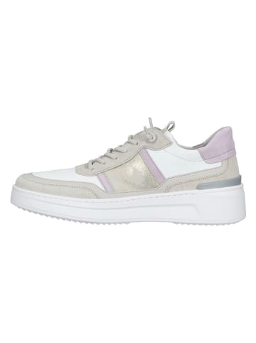 Gabor Leder-Sneakers in Weiß/ Beige/ Lila