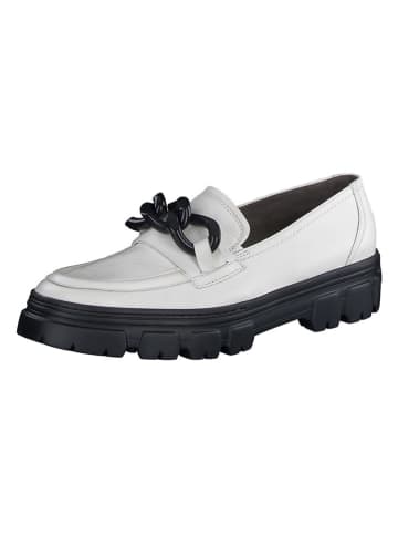 Paul Green Leren mocassins wit/zwart