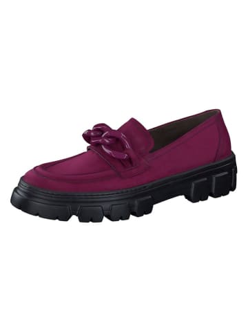 Paul Green Leder-Slipper  in Lila/ Schwarz