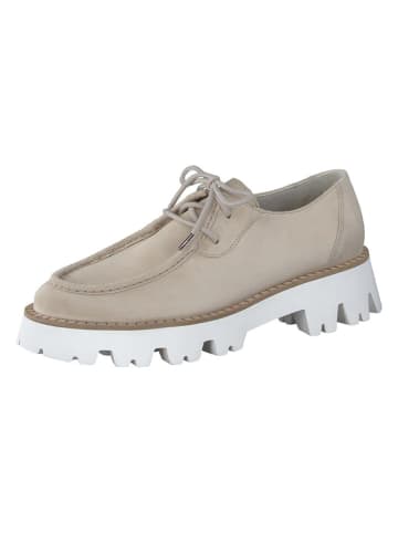 Paul Green Leder-Schnürschuhe in Beige/ Weiß