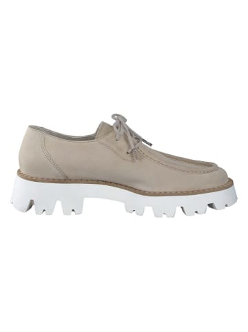 Paul Green Leder-Schnürschuhe in Beige/ Weiß