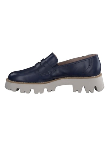 Paul Green Leren mocassins blauw/grijs