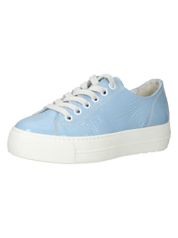 Paul Green Leder-Sneakers in Hellblau/ Weiß