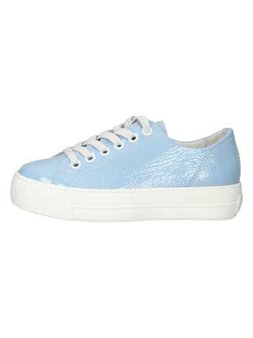Paul Green Leder-Sneakers in Hellblau/ Weiß