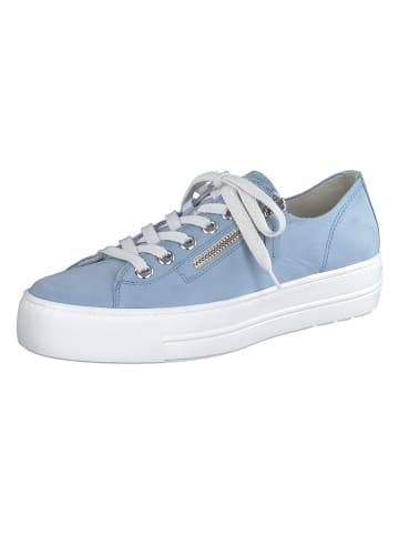 Paul Green Leder-Sneakers in Hellblau/ Weiß