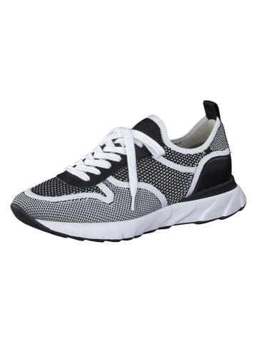 Paul Green Leder-Sneakers in Schwarz/ Weiß