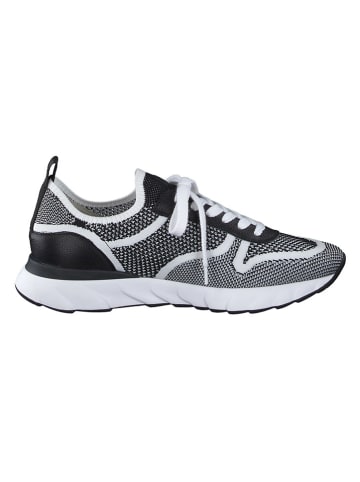 Paul Green Leder-Sneakers in Schwarz/ Weiß