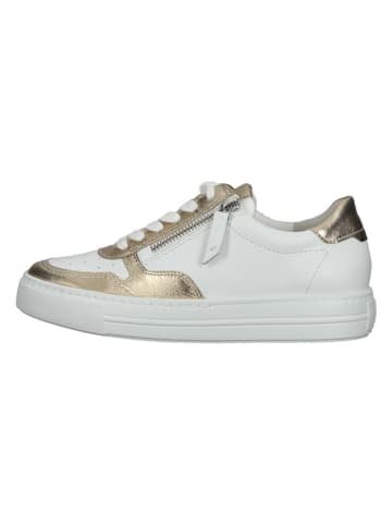 Paul Green Leder-Sneakers in Weiß/ Gold