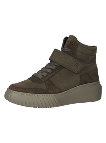Paul Green Leder-Sneakers in Khaki