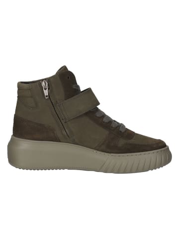 Paul Green Leder-Sneakers in Khaki