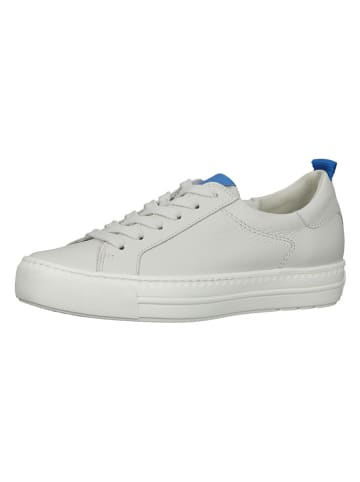 Paul Green Leder-Sneakers in Weiß/ Blau