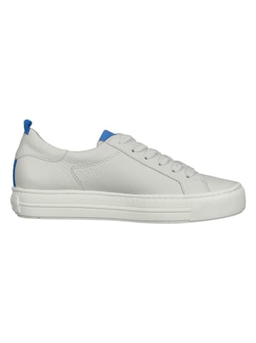Paul Green Leder-Sneakers in Weiß/ Blau