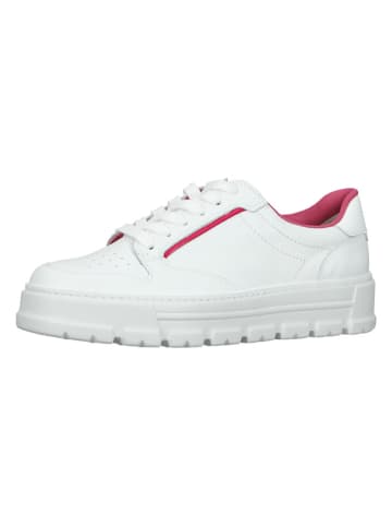 Paul Green Leder-Sneakers in Weiß/ Pink