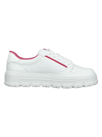 Paul Green Leder-Sneakers in Weiß/ Pink
