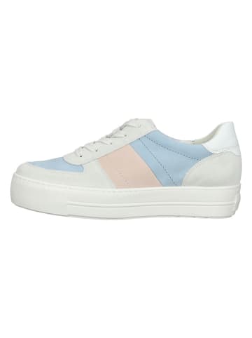Paul Green Leder-Sneakers in Weiß/ Hellblau/ Rosa