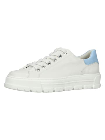 Paul Green Leder-Sneakers in Weiß/ Hellblau