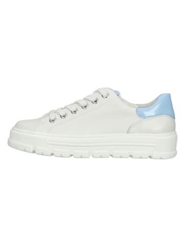 Paul Green Leder-Sneakers in Weiß/ Hellblau