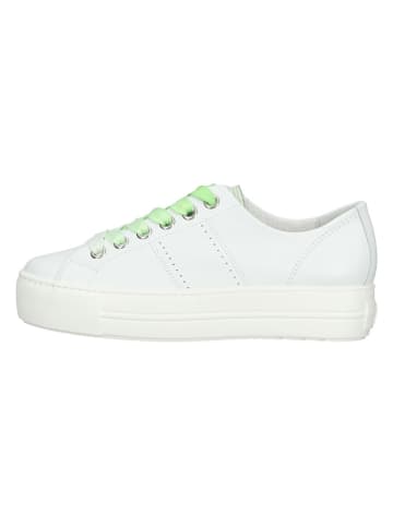 Paul Green Leder-Sneakers in Weiß/ Grün