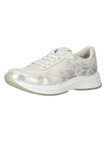 Paul Green Leder-Sneakers in Silber/ Creme