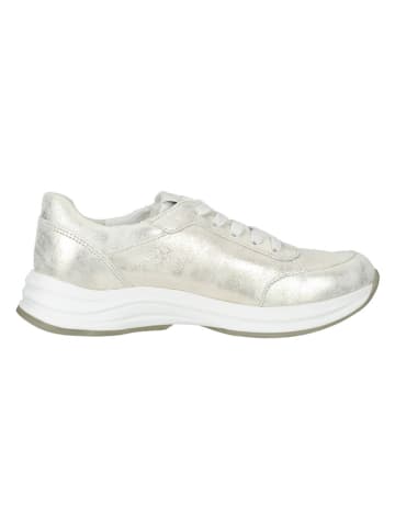 Paul Green Leder-Sneakers in Silber/ Creme