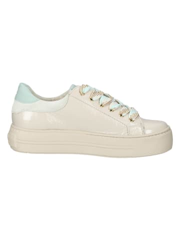 Paul Green Leder-Sneakers in Beige/ Hellblau