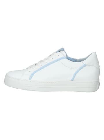 Paul Green Leder-Sneakers in Weiß/ Hellblau
