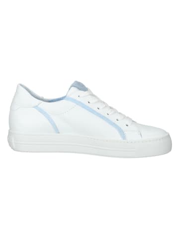 Paul Green Leder-Sneakers in Weiß/ Hellblau