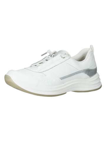 Paul Green Leder-Sneakers in Weiß/ Silber