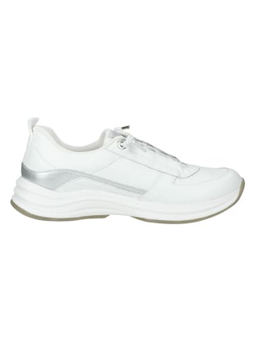 Paul Green Leder-Sneakers in Weiß/ Silber