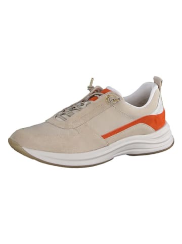 Paul Green Leder-Sneakers in Beige/ Orange