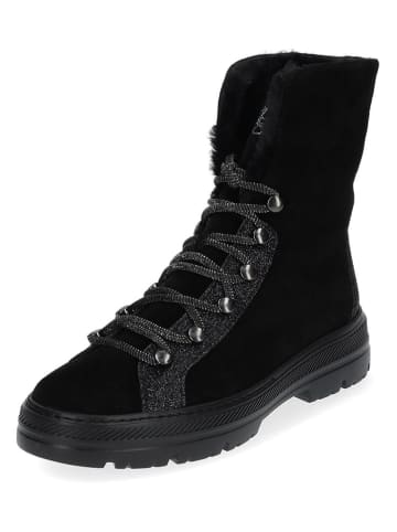 Paul Green Leder-Stiefeletten in Schwarz