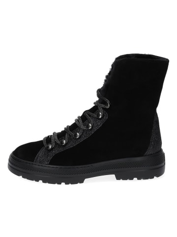 Paul Green Leder-Stiefeletten in Schwarz