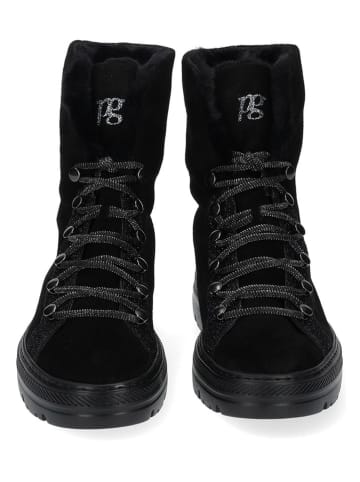 Paul Green Leder-Stiefeletten in Schwarz