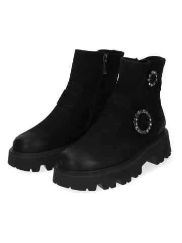 Paul Green Leder-Boots in Schwarz