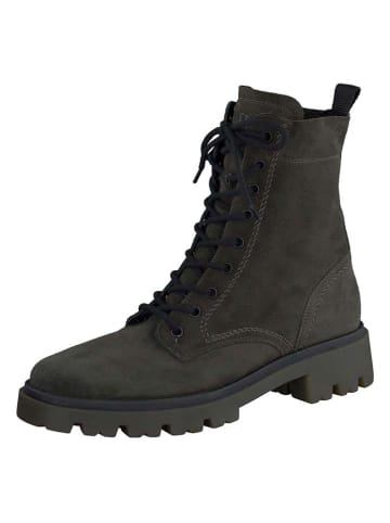 Paul Green Leder-Boots in Grün