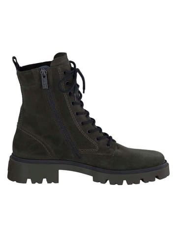 Paul Green Leder-Boots in Grün