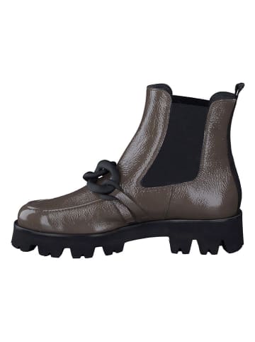 Paul Green Leder-Chelsea-Boots in Braun/ Schwarz